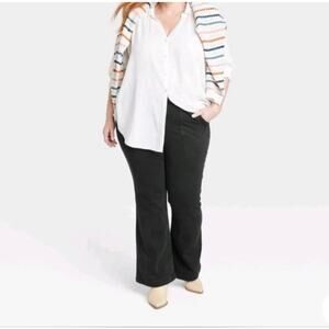 Knox Rose The Anywhere Flare Pant Jeans Black Plus Size 28W Boho